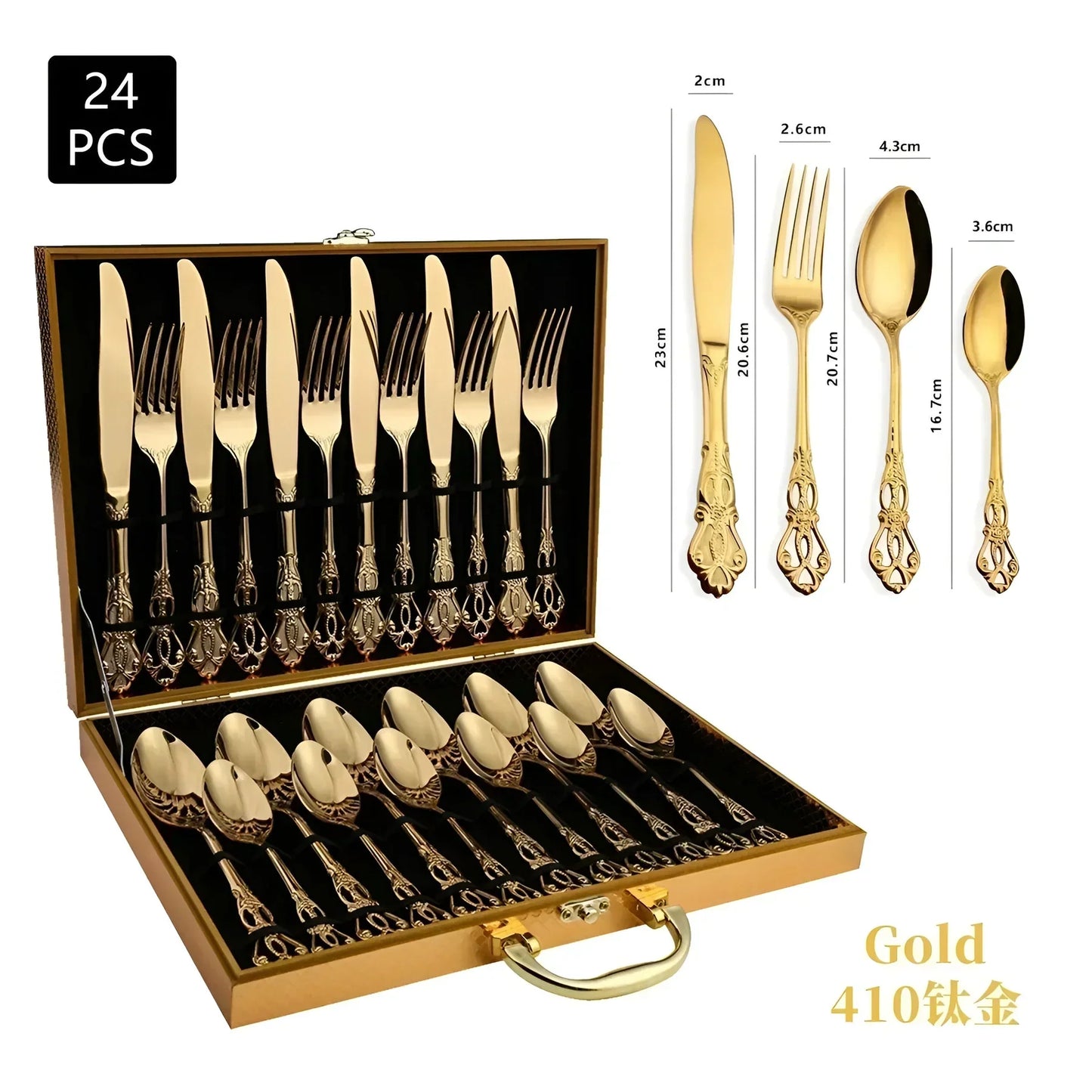 Skanto | Luxury 24-Piece Gold Silver Set with Elegant Embellishments