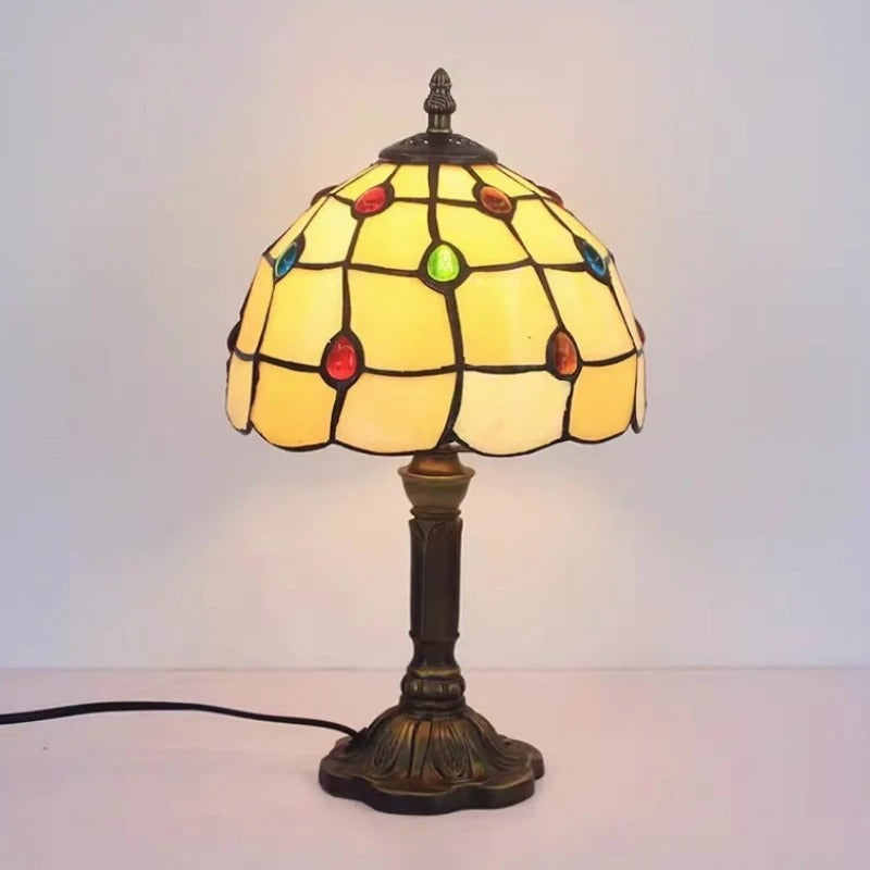 Skanto | Baroque LED Table Lamp E27 - Vintage Tiffany Glass