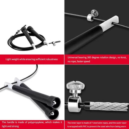 Professional jump rope with adjustable length and ergonomic handles.