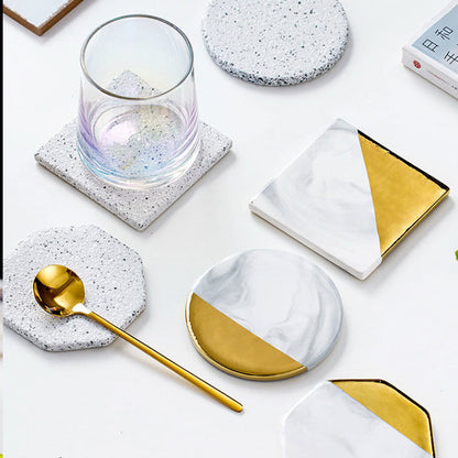 Skanto | Swirled Ceramic Coasters with Holder