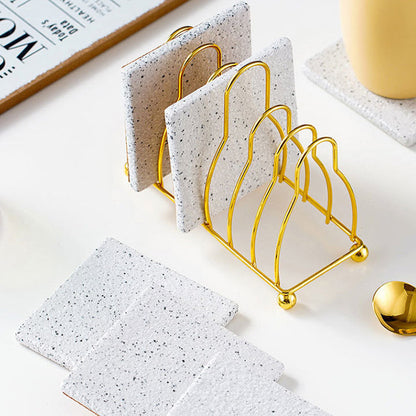 Skanto | Swirled Ceramic Coasters with Holder