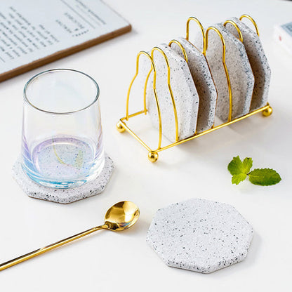 Skanto | Swirled Ceramic Coasters with Holder
