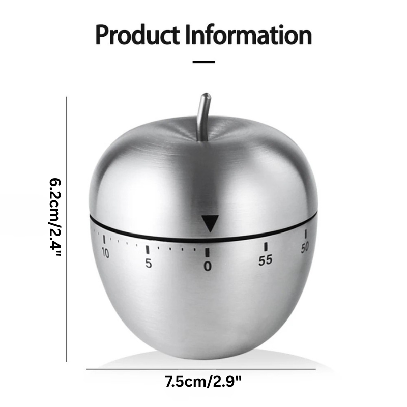Mechanical Kitchen Timer Wind-Up Stainless Steel Cute Countdown Clock | Bowlift