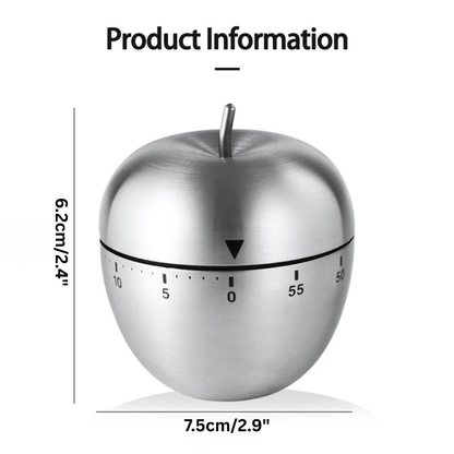 Mechanical Kitchen Timer Wind-Up Stainless Steel Cute Countdown Clock | Bowlift