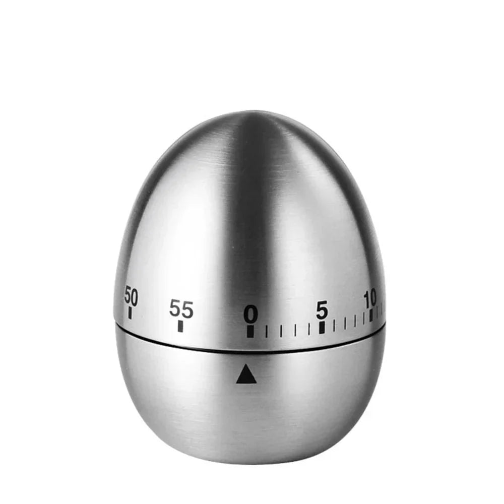 Mechanical Kitchen Timer Wind-Up Stainless Steel Cute Countdown Clock | Bowlift