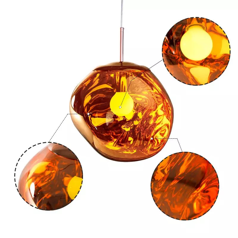 Skanto | Melt Pendant Lamp - Modern Glass Hanging Lamp for Kitchen Island & Dining Room