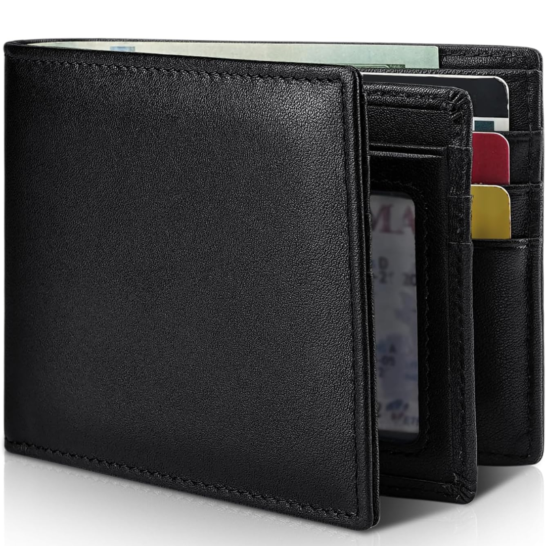 Skanto | Men's Bifold Genuine Leather RFID Blocking Wallet - StitchCraft