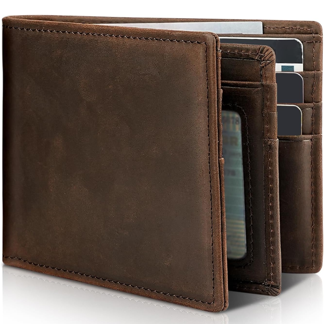 Skanto | Men's Bifold Genuine Leather RFID Blocking Wallet - StitchCraft