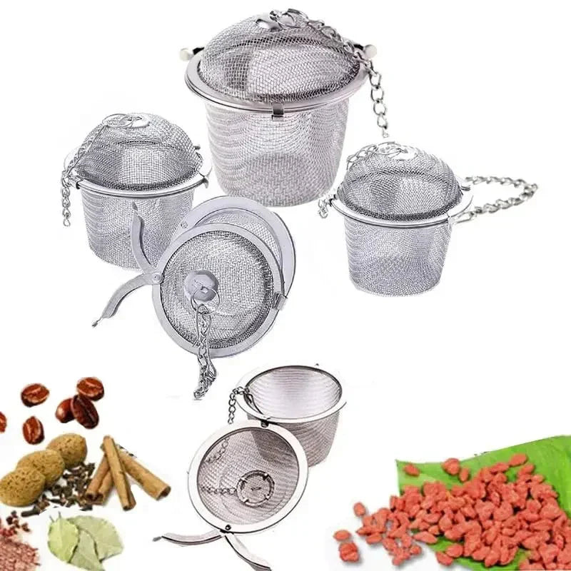 Mesh Infuser with Locking Chain Stainless Steel Tea Spice Filter Ball | Karnz