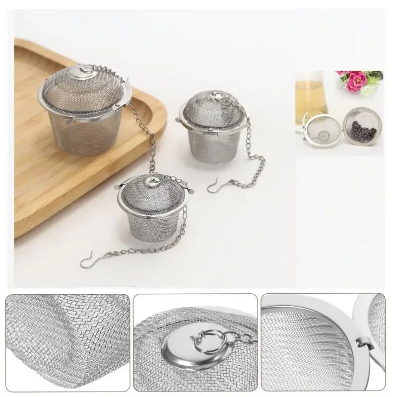 Mesh Infuser with Locking Chain Stainless Steel Tea Spice Filter Ball | Karnz