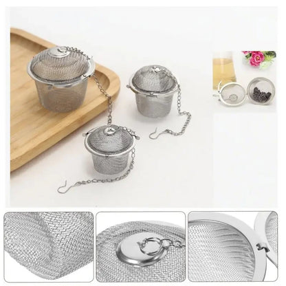 Mesh Infuser with Locking Chain Stainless Steel Tea Spice Filter Ball | Karnz
