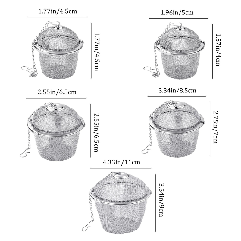 Mesh Infuser with Locking Chain Stainless Steel Tea Spice Filter Ball | Karnz