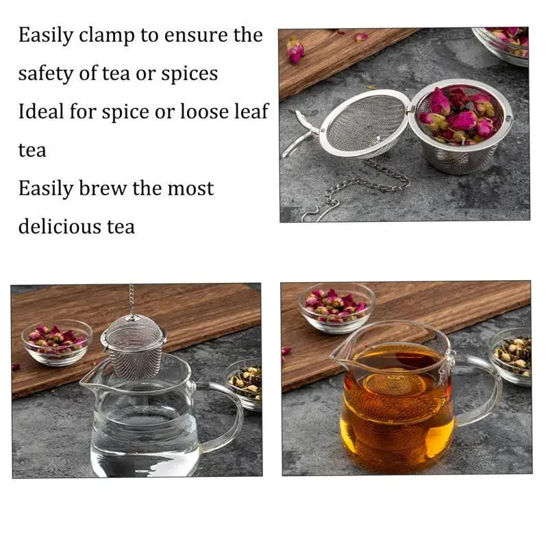 Mesh Infuser with Locking Chain Stainless Steel Tea Spice Filter Ball | Karnz