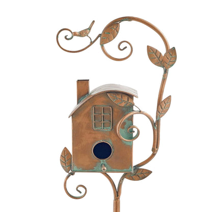 Skanto | Metal Art Bird House on Garden Stake