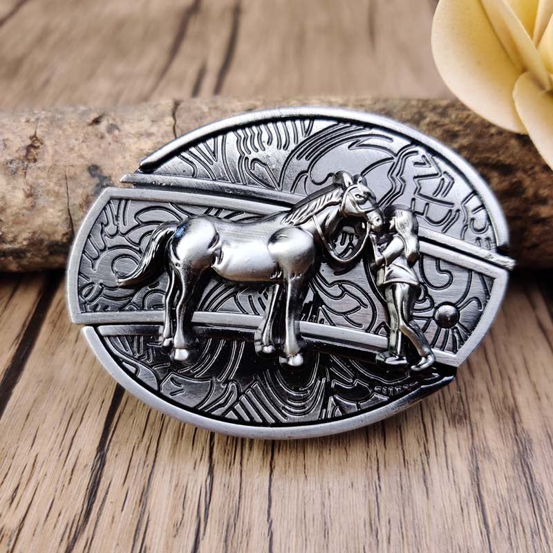 Skanto | Metal Oval Cowboy Belt Buckle