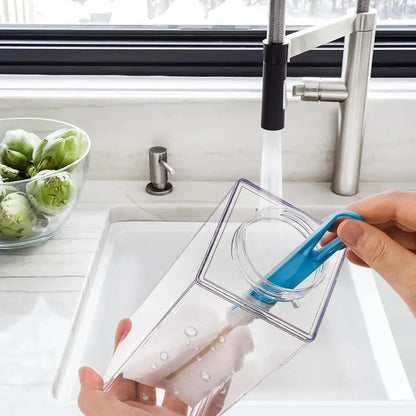 Milk Carton Water Bottle Plastic Square Transparent Drink Storage | Bowlift