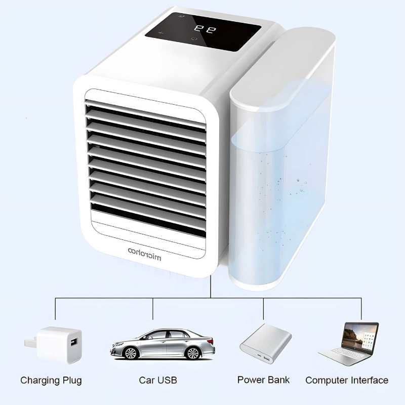 BowLift | MicroCool Mini Air Conditioner Portable Evaporative Swamp Cooler with 1000ml Water Tank