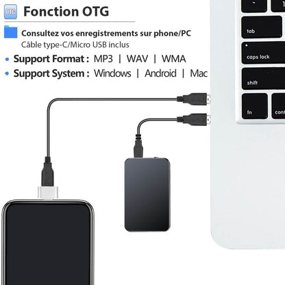 BowLift | UltraThin Mini Audio Recorder – Discreet Portable Recording with Long Battery Life