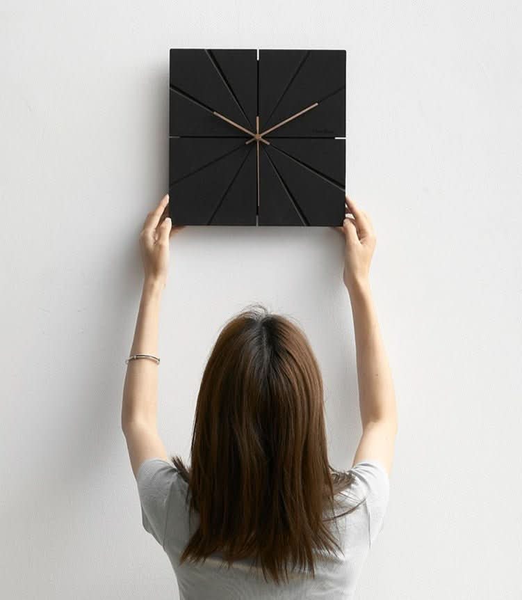 BowLift | Silent Modern Wall Clock – 12" Decorative MDF Design