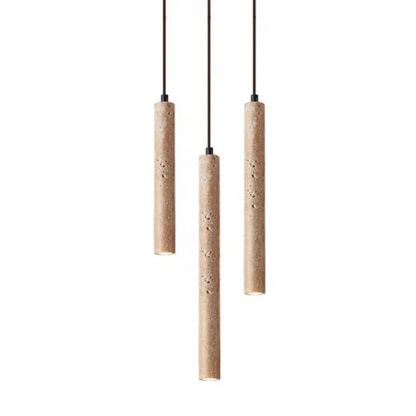 BowLift | Minimalist Travertine Wabi-Sabi Style LED Chandelier - LumoLine