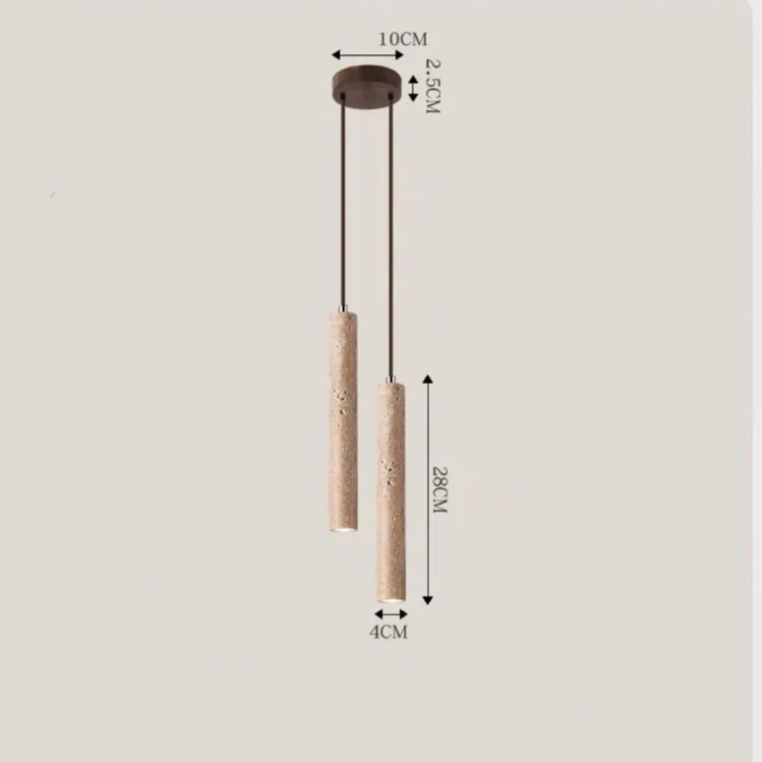 BowLift | Minimalist Travertine Wabi-Sabi Style LED Chandelier - LumoLine
