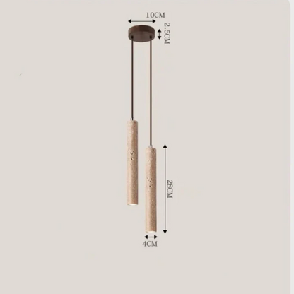 BowLift | Minimalist Travertine Wabi-Sabi Style LED Chandelier - LumoLine