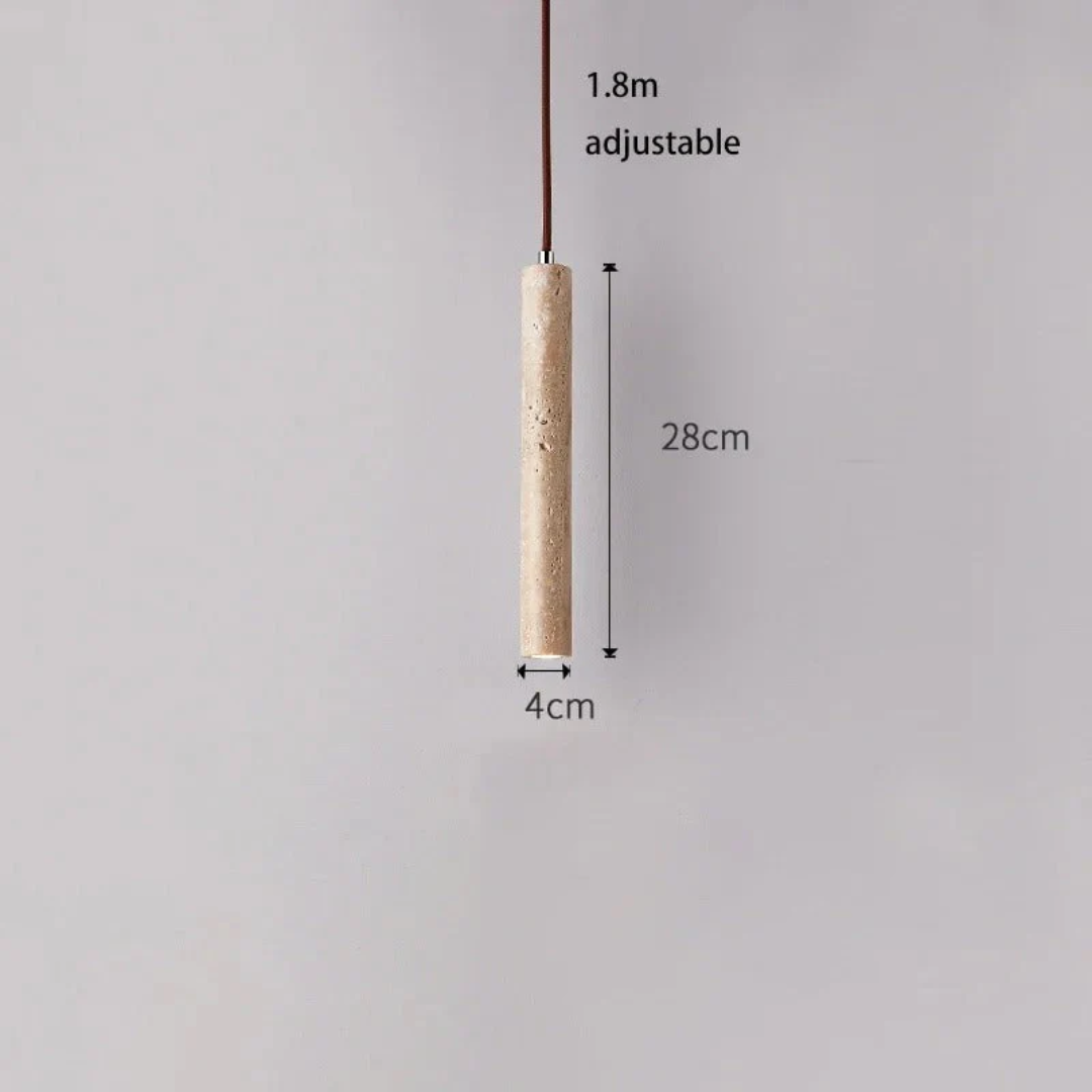 BowLift | Minimalist Travertine Wabi-Sabi Style LED Chandelier - LumoLine