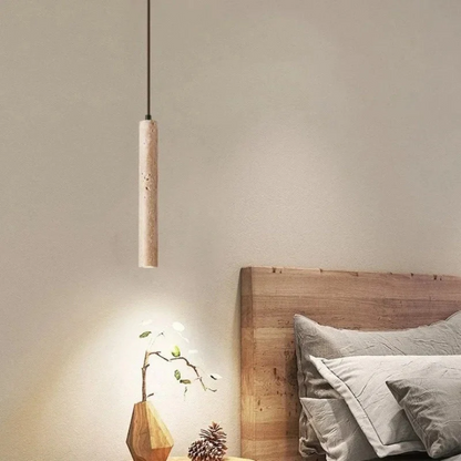 BowLift | Minimalist Travertine Wabi-Sabi Style LED Chandelier - LumoLine