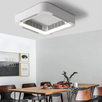 Skanto | Modern bladeless ceiling fan with LED lighting and chandelier