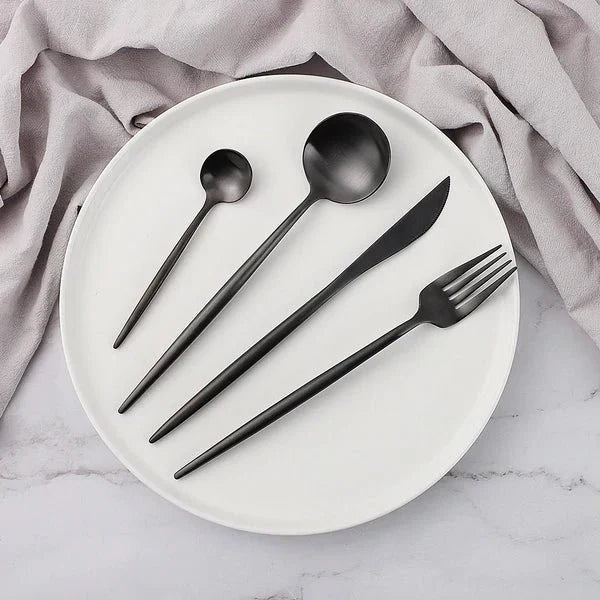 VédaTable 24-piece Cutlery Set – Modern Stainless Steel Elegance | Karnz