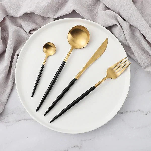 VédaTable 24-piece Cutlery Set – Modern Stainless Steel Elegance | Karnz