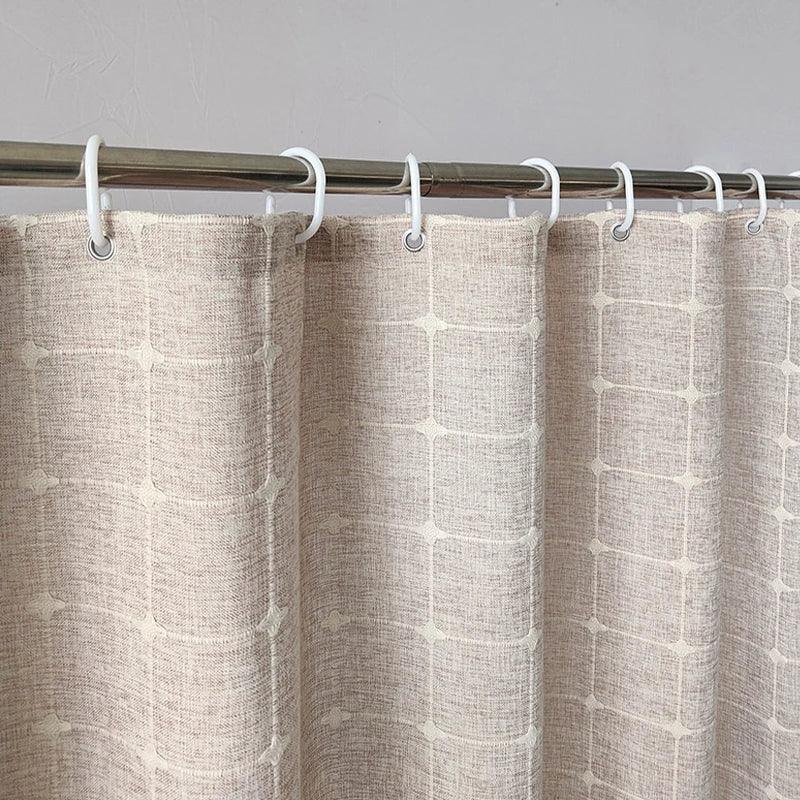 BowLift | Modern Jacquard Linen Shower Curtain with Tassels (1 pcs) │ For Nordic Bathroom Decoration