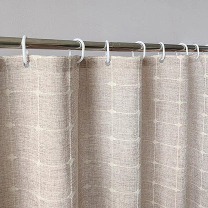 BowLift | Modern Jacquard Linen Shower Curtain with Tassels (1 pcs) │ For Nordic Bathroom Decoration