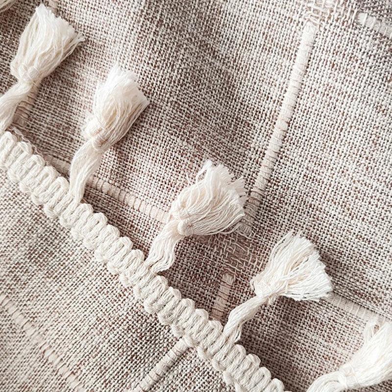 BowLift | Modern Jacquard Linen Shower Curtain with Tassels (1 pcs) │ For Nordic Bathroom Decoration