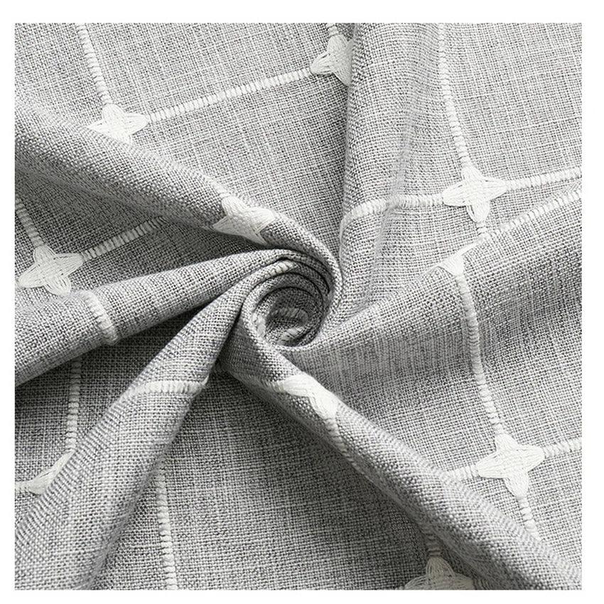 BowLift | Modern Jacquard Linen Shower Curtain with Tassels (1 pcs) │ For Nordic Bathroom Decoration