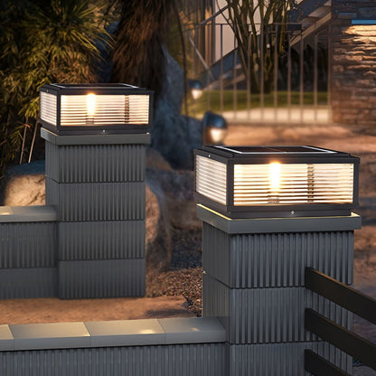 Skanto | Decorative Post Lamp with Square Glass Shade