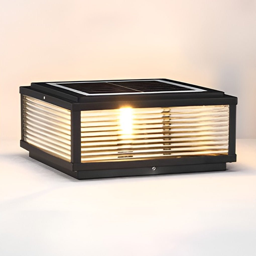 Skanto | Decorative Post Lamp with Square Glass Shade