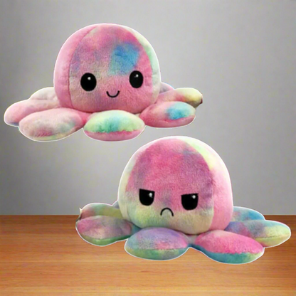 Reversible plush toy octopus