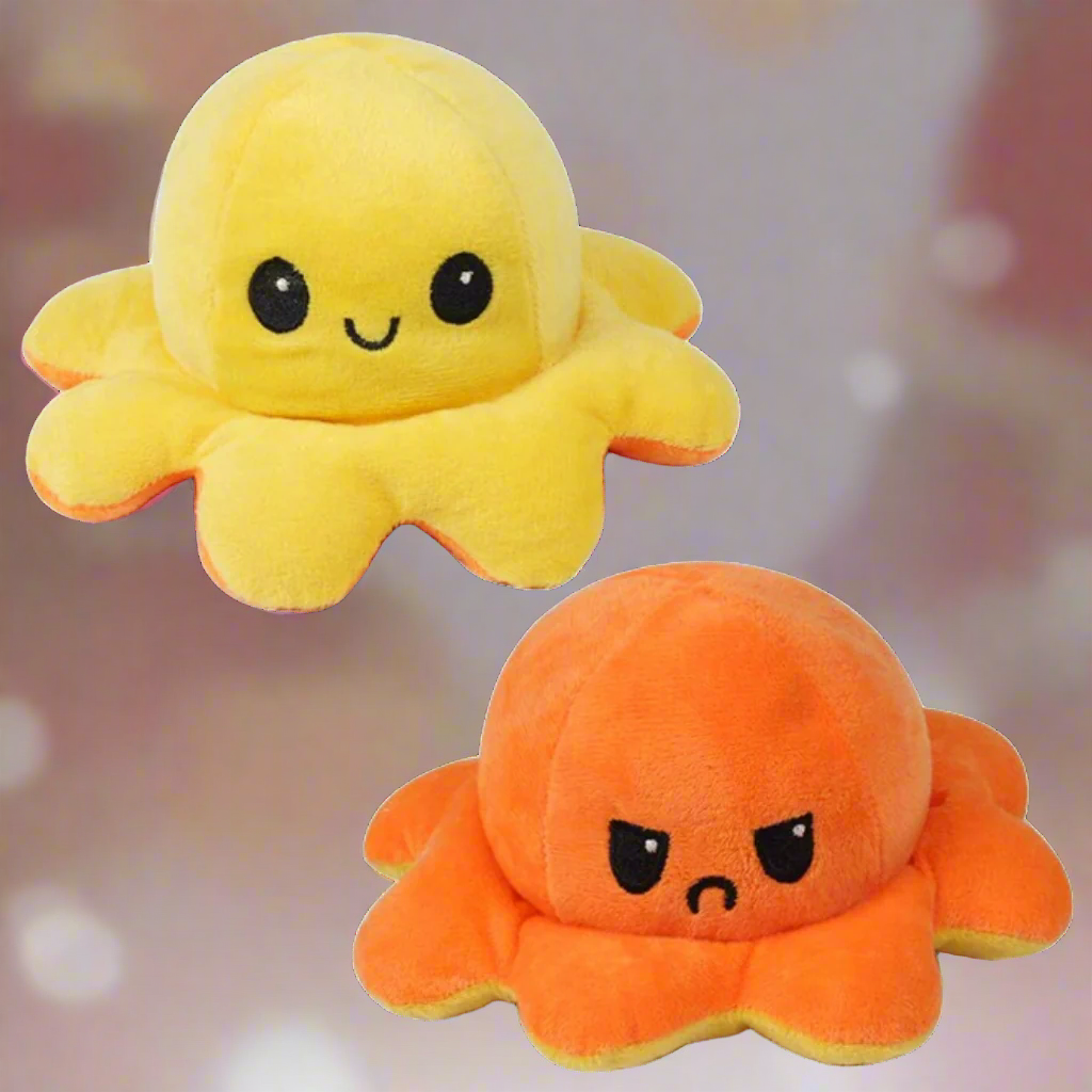 Reversible plush toy octopus