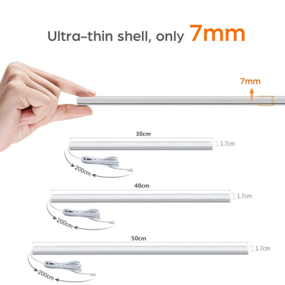 Motion Touch Sensor LED Lights Wireless Light Penetrable Wood Aluminum Bar | Bowlift