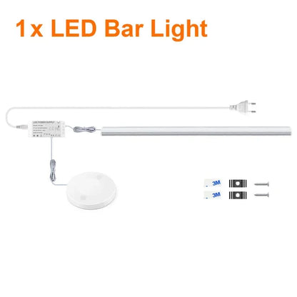 Motion Touch Sensor LED Lights Wireless Light Penetrable Wood Aluminum Bar | Bowlift