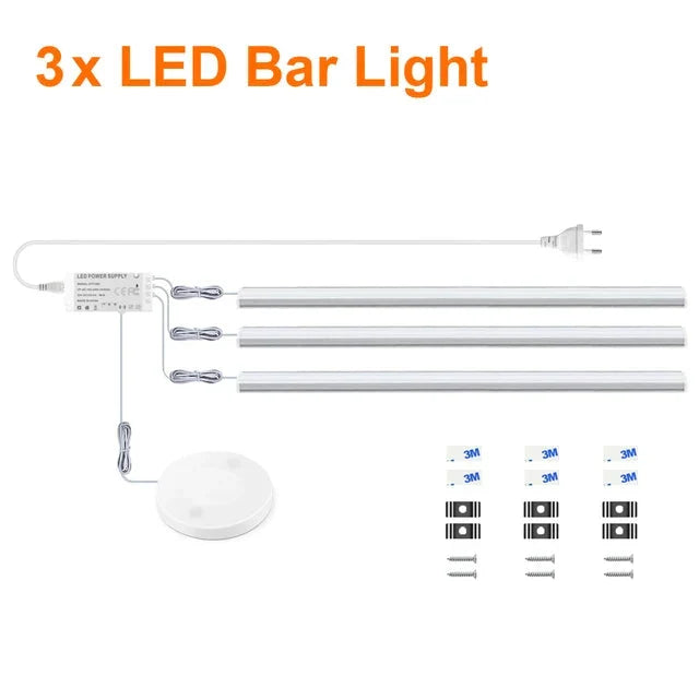 Motion Touch Sensor LED Lights Wireless Light Penetrable Wood Aluminum Bar | Bowlift