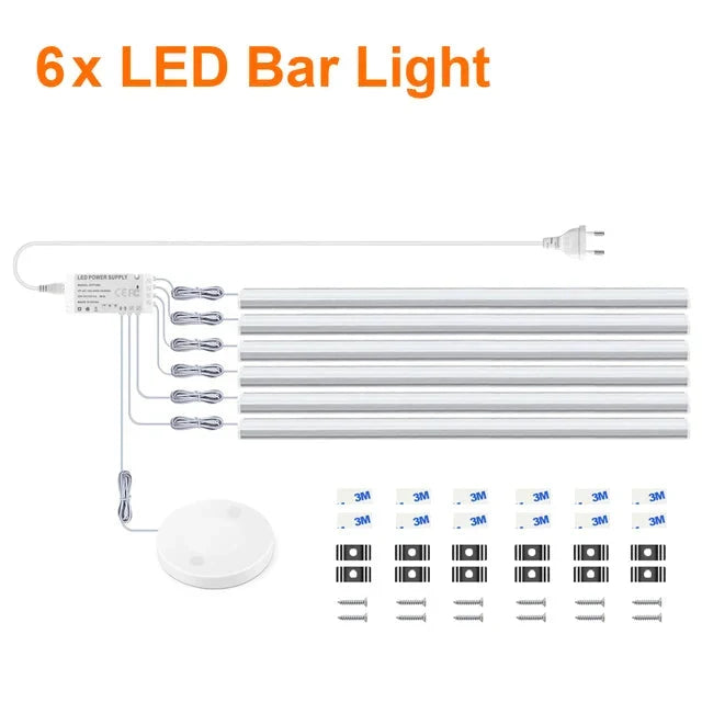 Motion Touch Sensor LED Lights Wireless Light Penetrable Wood Aluminum Bar | Bowlift