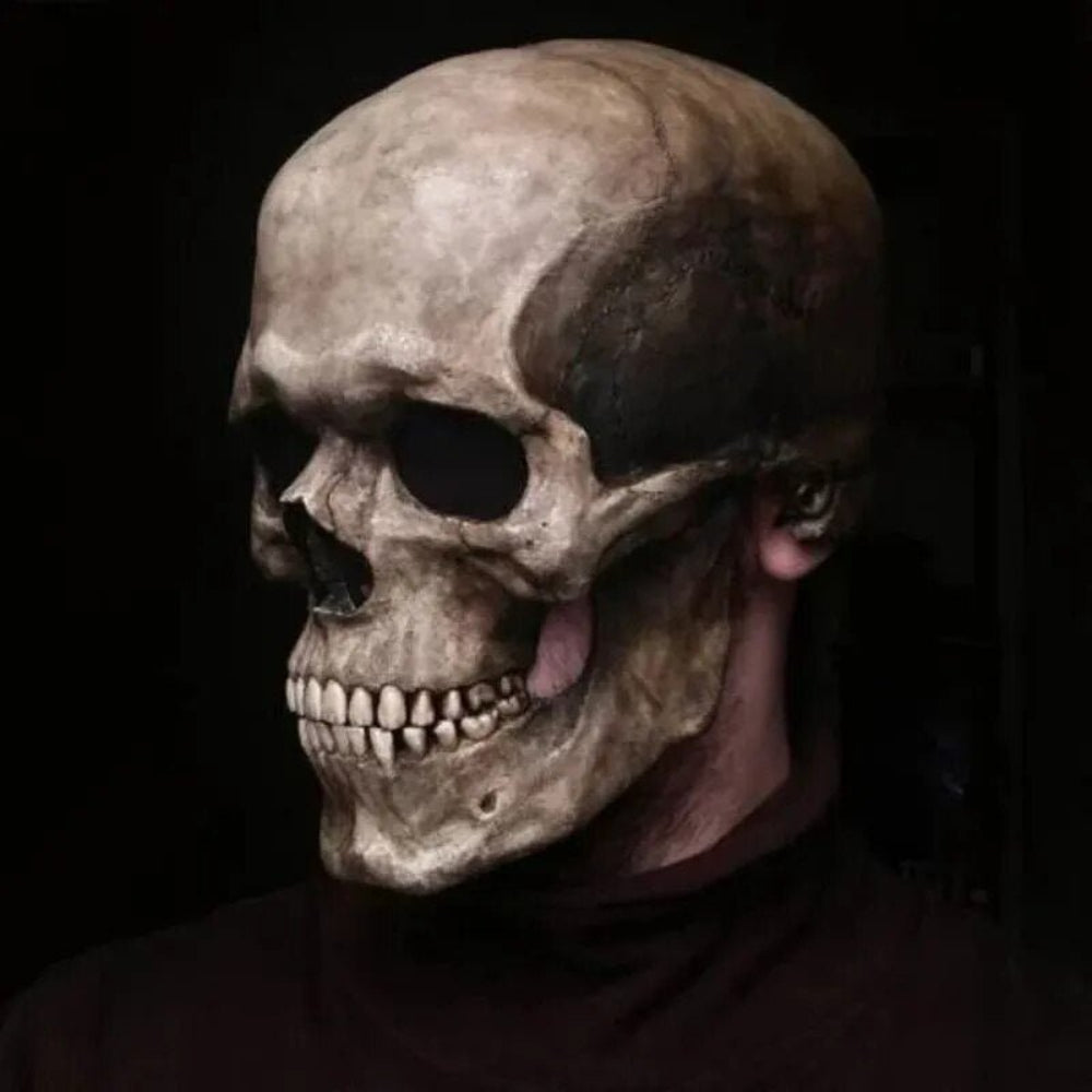 BowLift | Halloween Skull Mask with Movable Jaw Full Head Latex