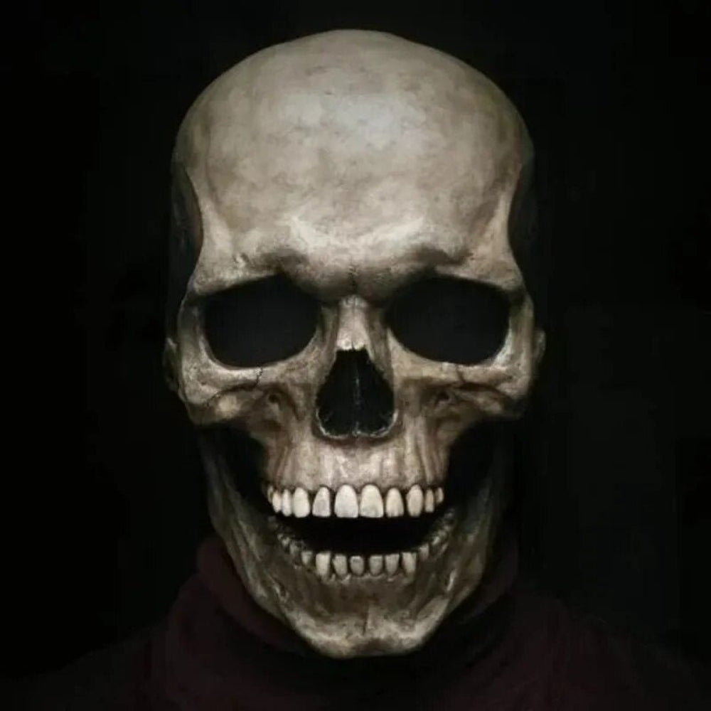BowLift | Halloween Skull Mask with Movable Jaw Full Head Latex