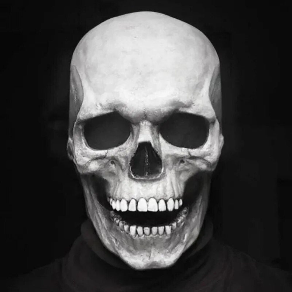 BowLift | Halloween Skull Mask with Movable Jaw Full Head Latex