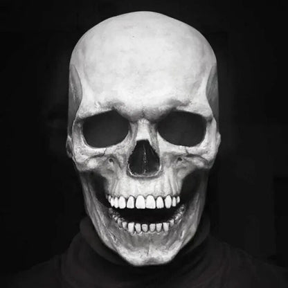 Movable Jaw, Realistic Full Head Skull Mask – Human Skeleton Mask for Halloween Parties
