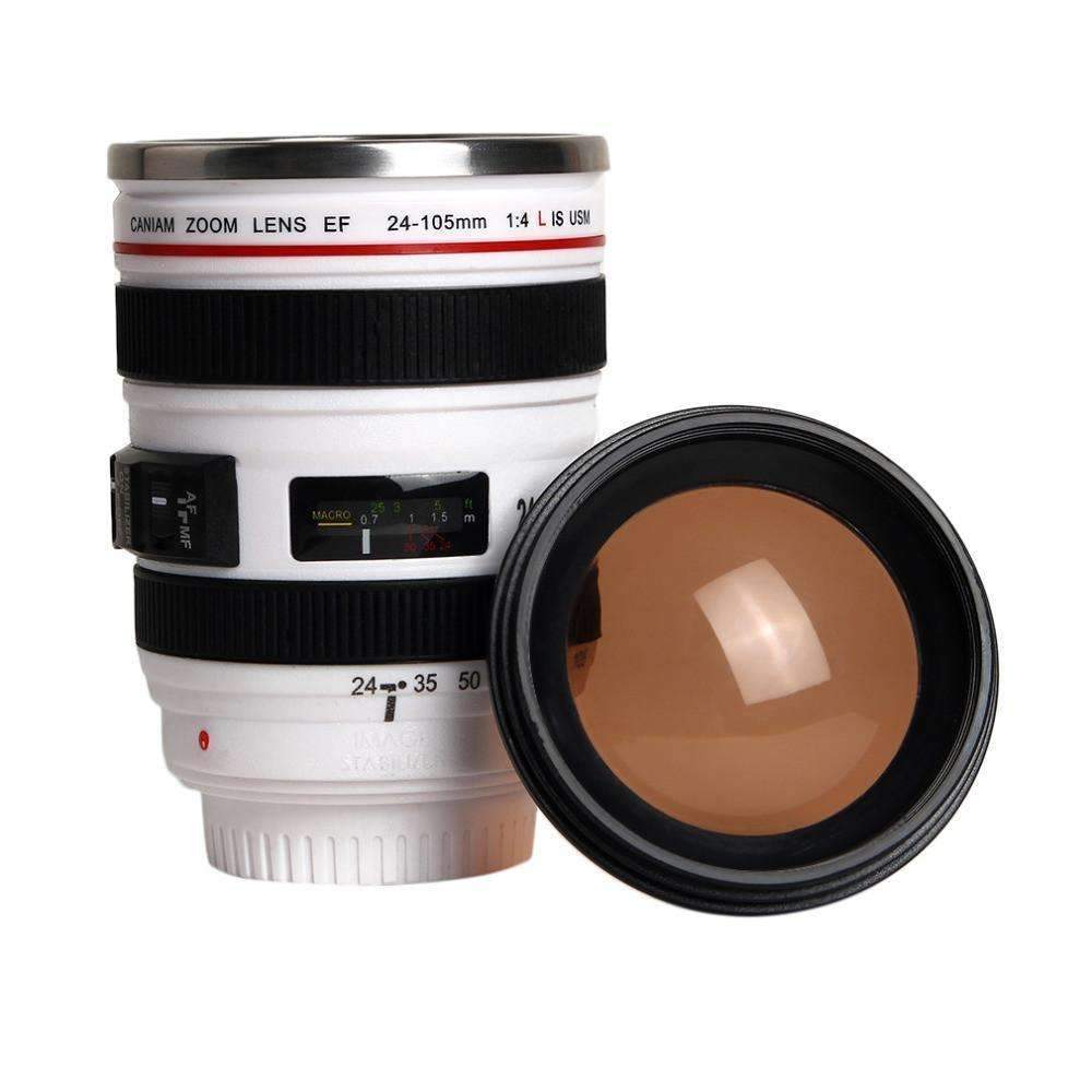 BowLift | Camera Lens Shape Cup Coffee Tea Travel Mug Stainless Steel