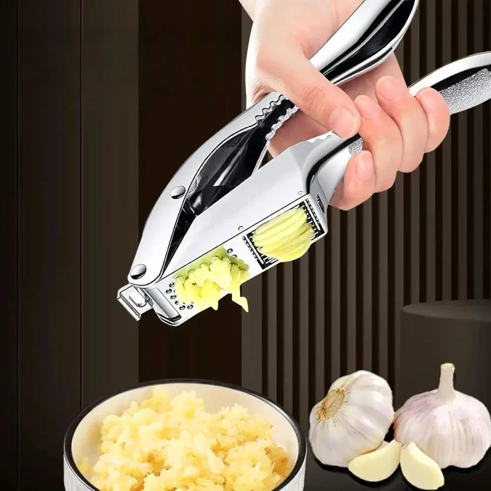 Multipurpose Handheld Stainless Steel Garlic Press Slicer Crusher | Bowlift