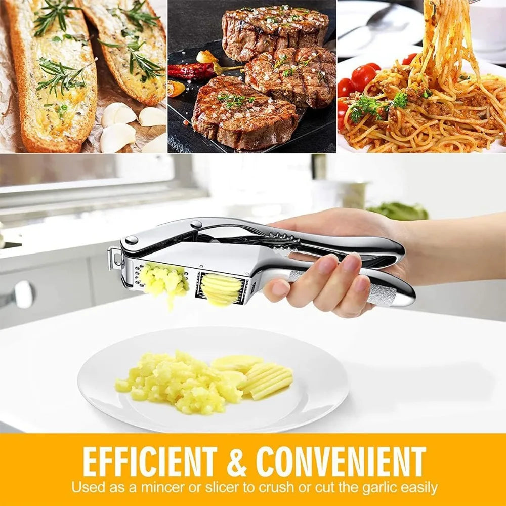 Multipurpose Handheld Stainless Steel Garlic Press Slicer Crusher | Bowlift